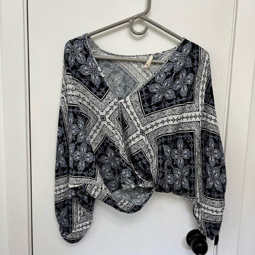Blue printed blouse
